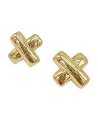 Gold X Statement Stud Tilly Earrings