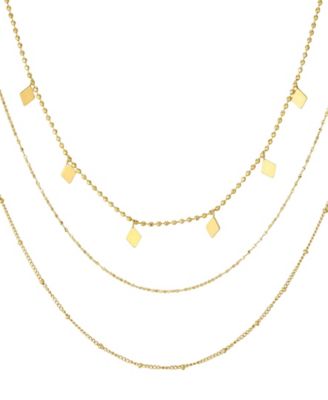 St Moran Tarnish-Resistant Gold Set of 3 Dainty Layering Chains Livi Necklace Set - Gold 80$