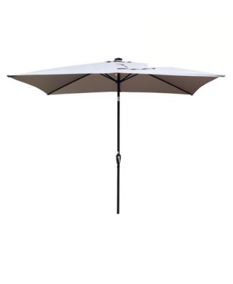10 x 6.5 FT Solar LED Patio Umbrella with Crank Tilt for Outdoor Dining