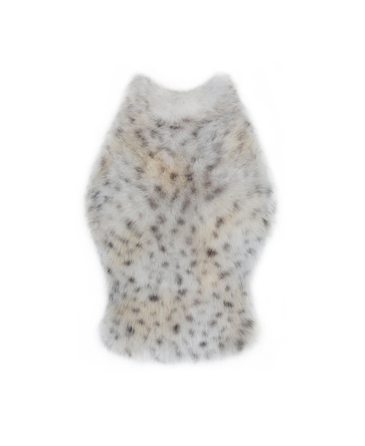 Women's Sasha Tan Cheetah Backless Contoured Fur Halter Top