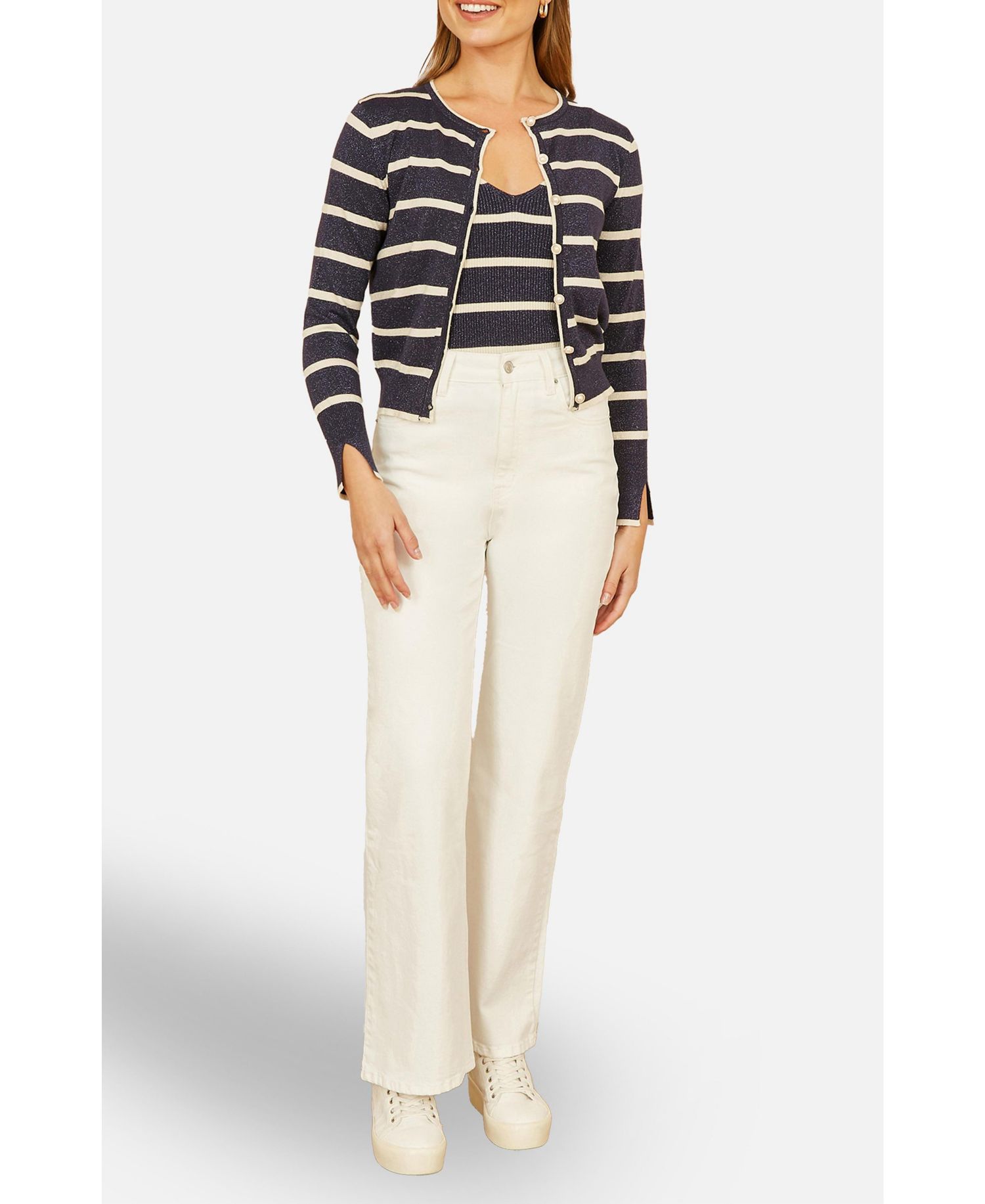 Women's Long Sleeve Round Neck Cardigan