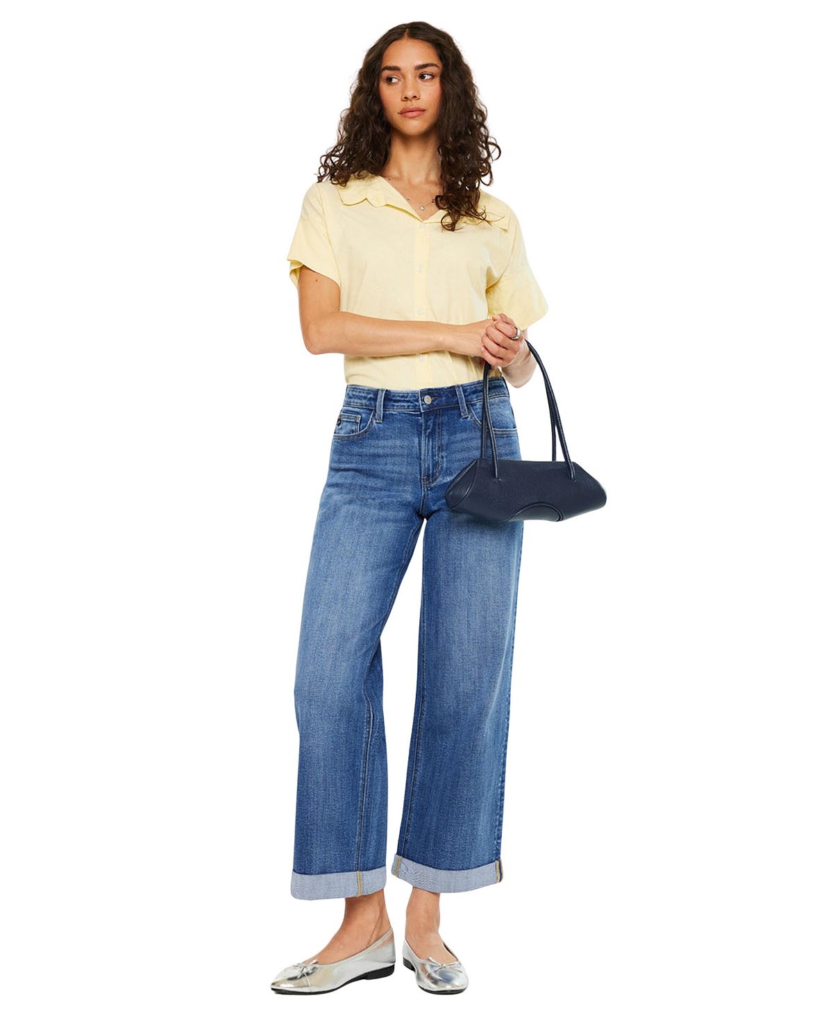 KanCan Women's Reyna Essentials High Rise Wide Leg Jeans view 6 — MAYCSS fashion products