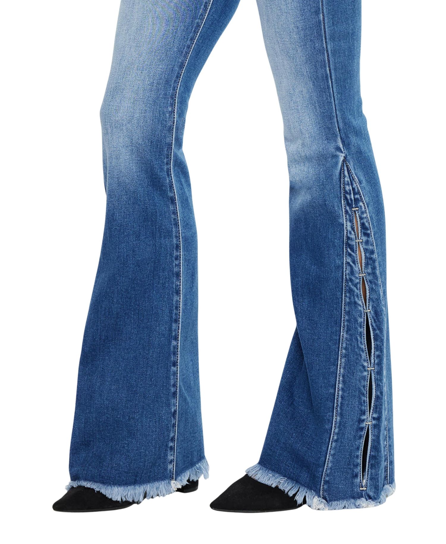 Women's Rila High Rise Flare Frayed Hem Jeans