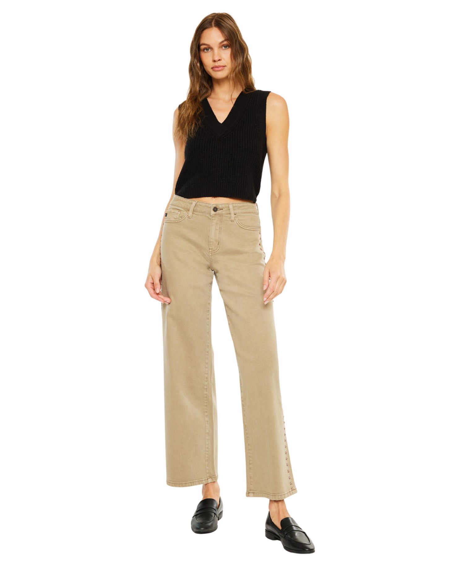 Women's Ellie Mid Rise Wide Leg Jeans