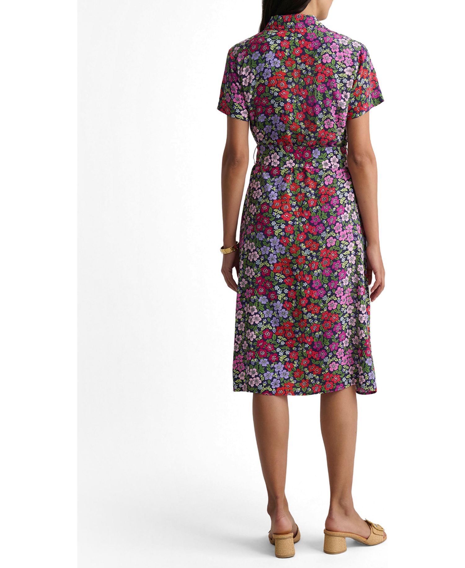 Women's Short-Sleeve Floral Annette Shirt Dress