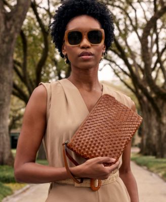 Patricia Nash Leisha Woven Leather Zip-Top Wristlet - Macy's