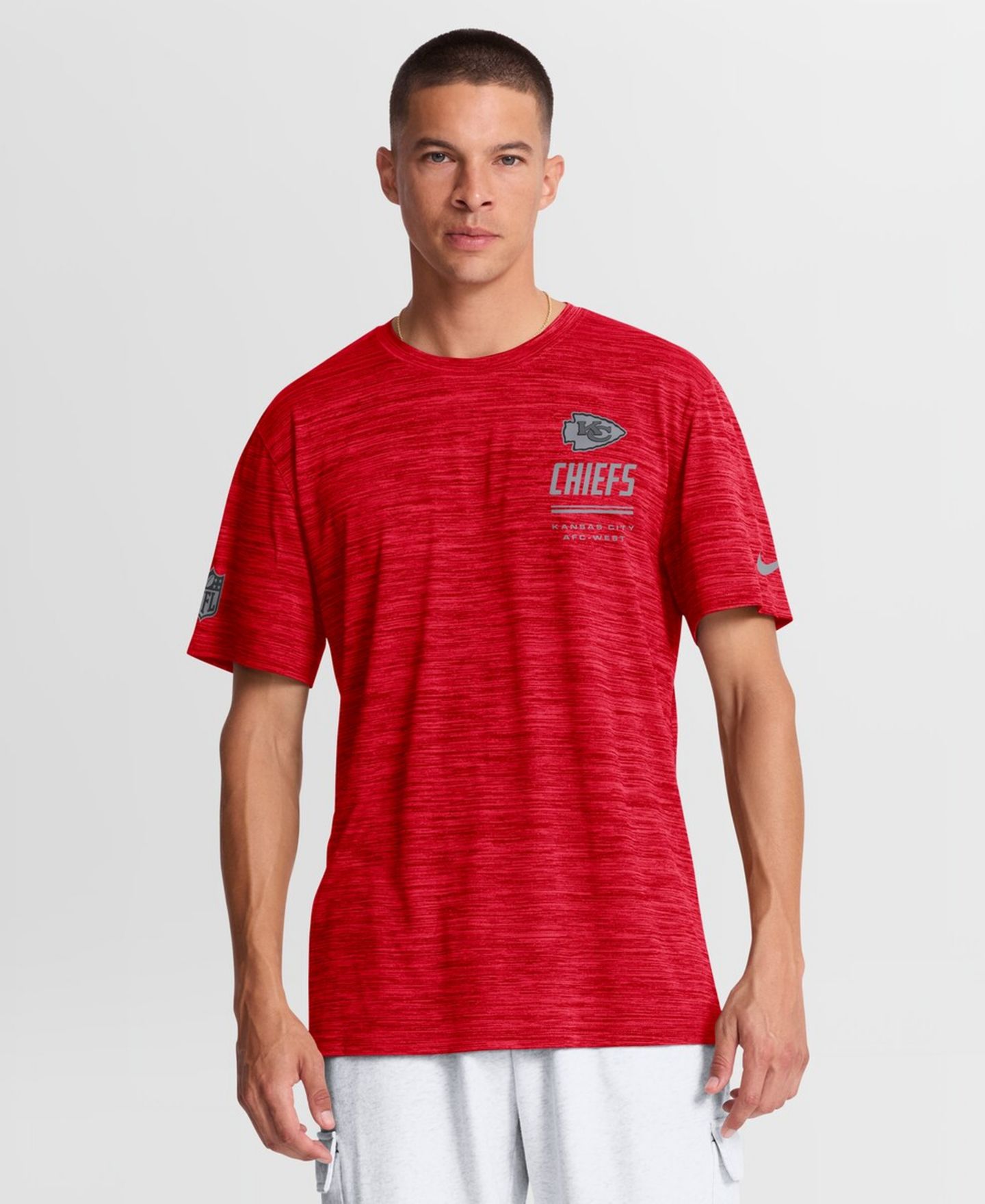 Мужская футболка Nike Red Kansas City Chiefs Big & Tall Sideline Velocity Dri-FIT — фото 3