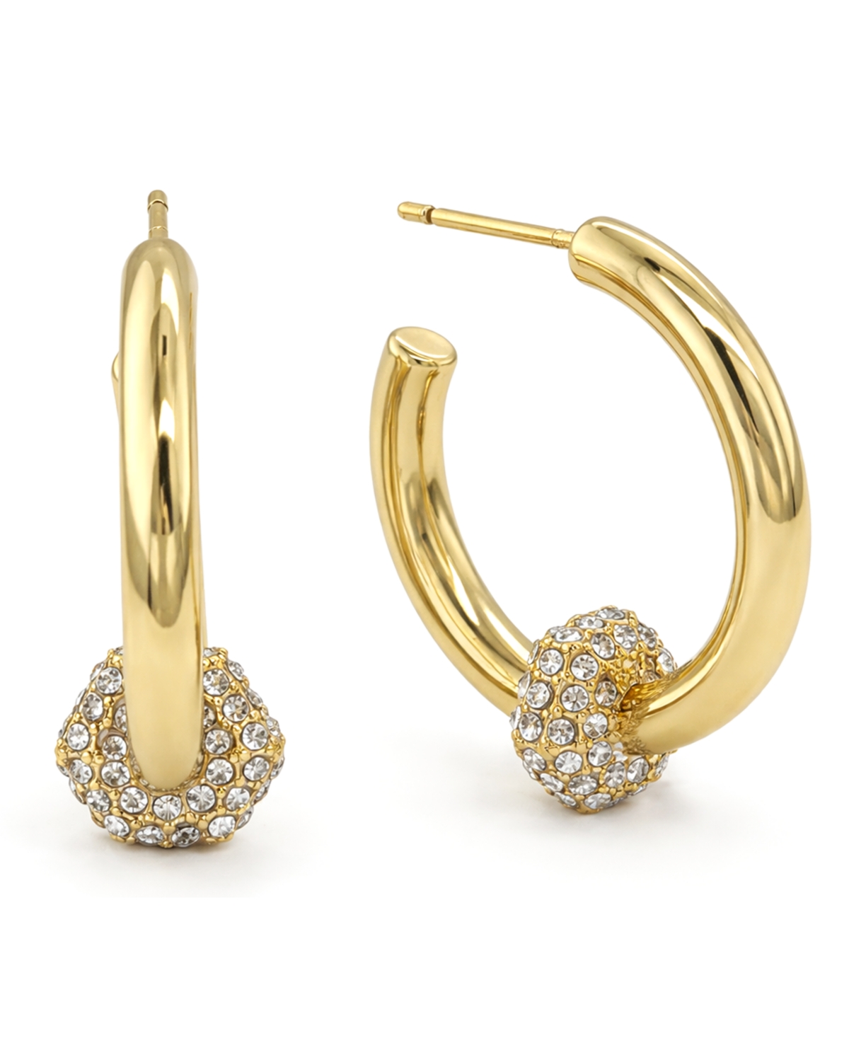 And Now This Crystal Post C Hoop Earrings