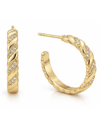 Cubic Zirconia C Hoop Earrings