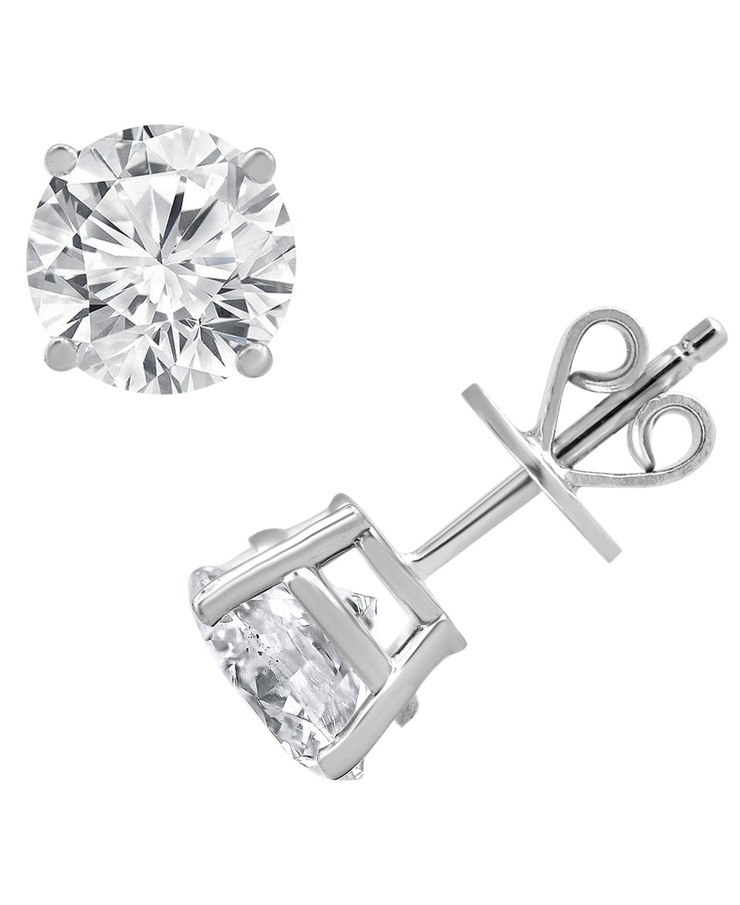 Certified Lab Grown Diamond Stud Earrings (4 ct. t.w.) in 14k White, Yellow or Rose Gold