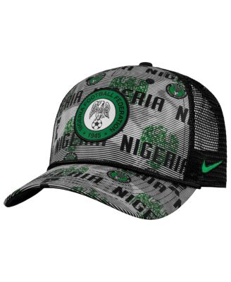 Men's Black Nigeria National Team Rise Rope Trucker A-Frame Adjustable Hat