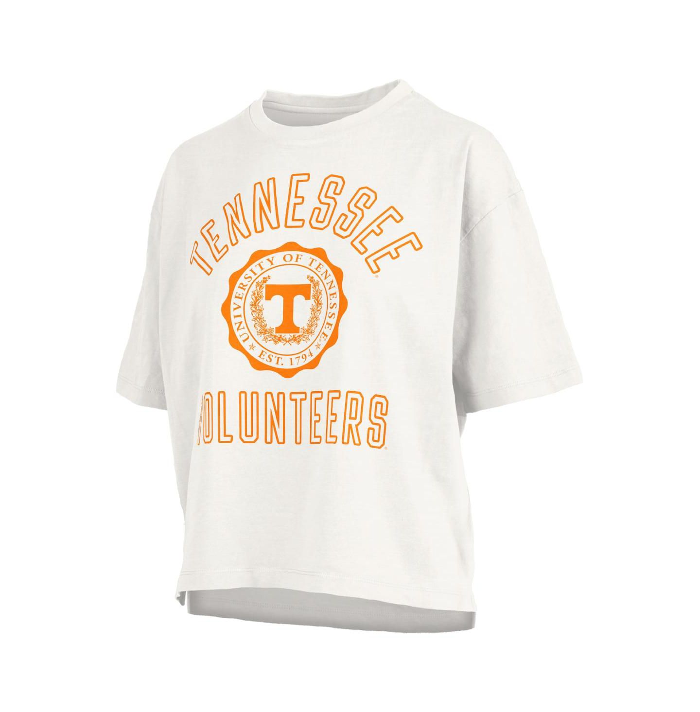 Женская футболка Pressbox White Tennessee Volunteers Motley Crew Bishop Waist Length Oversized Slub — фото 2