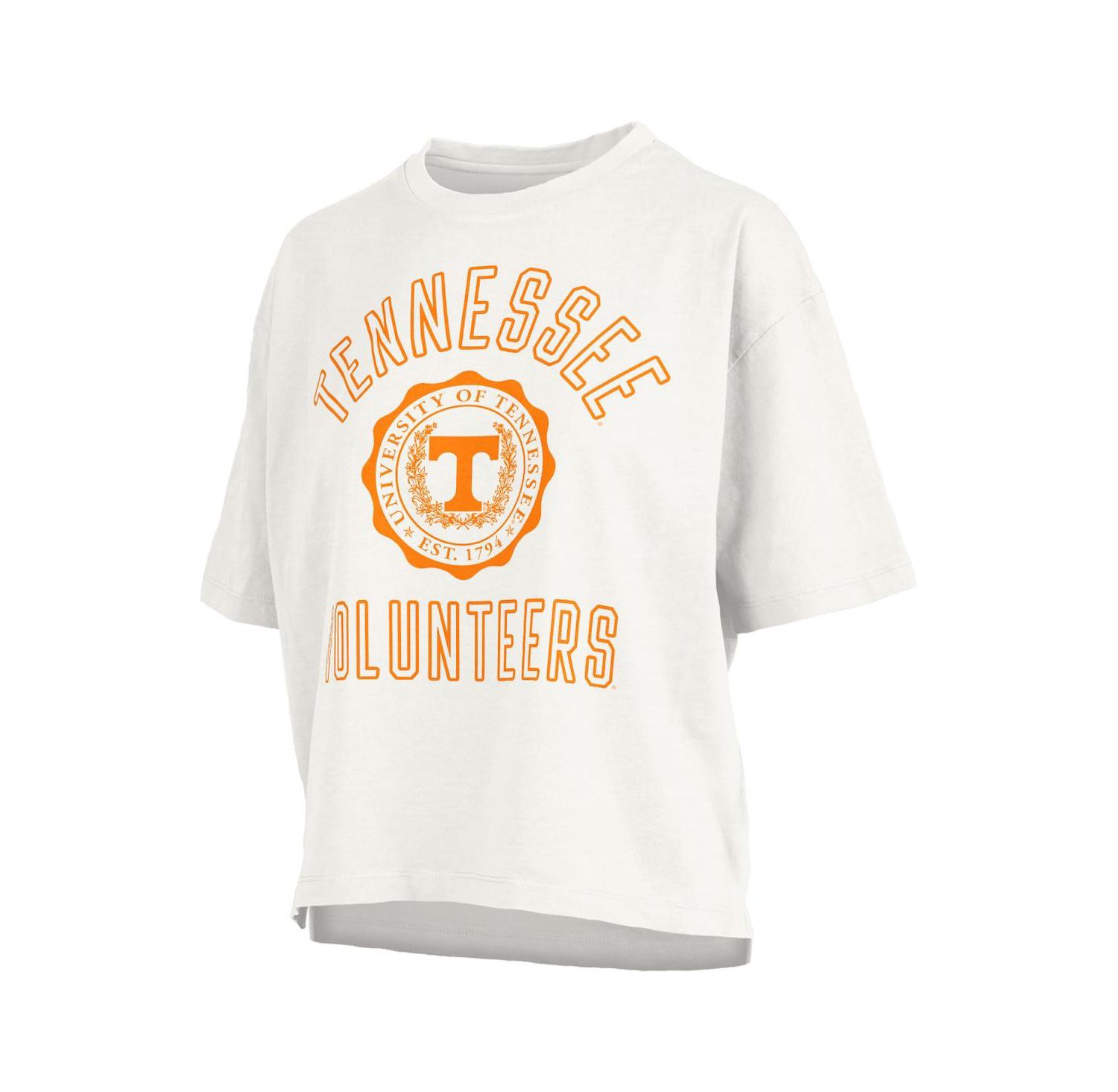 Women's White Tennessee Volunteers Motley Crew Bishop Waist Length Oversized Slub T-Shirt
