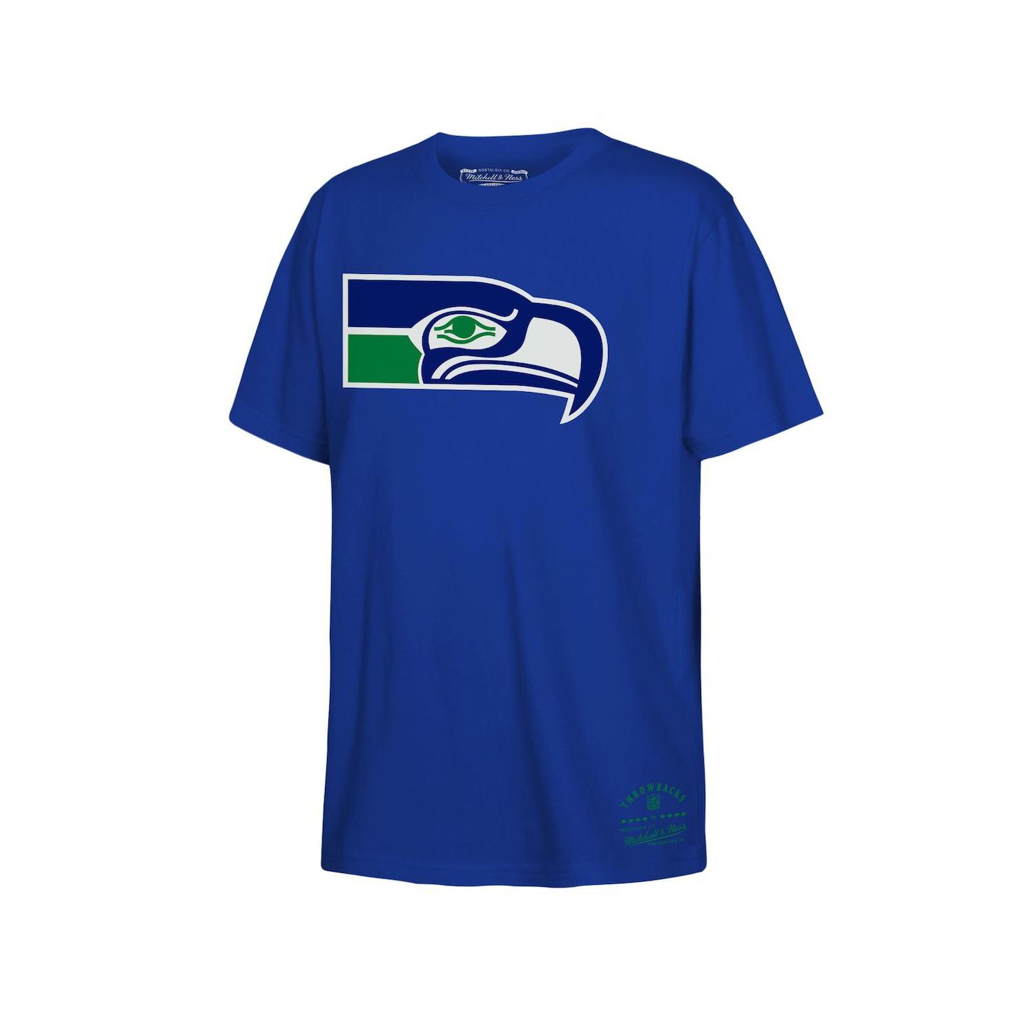 Big Boys and Girls Royal Seattle Seahawks Retro Logo T-Shirt