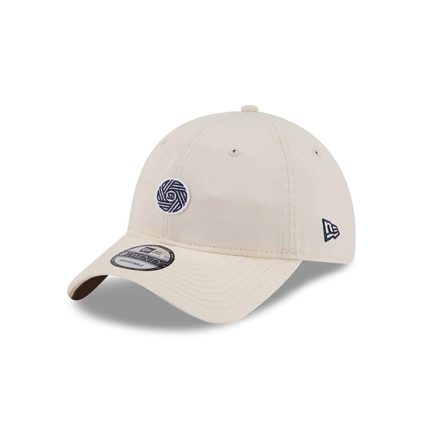 Мужская кепка New Era Beige San Diego FC Micro Team Logo 9TWENTY Adjustable Hat — фото 1