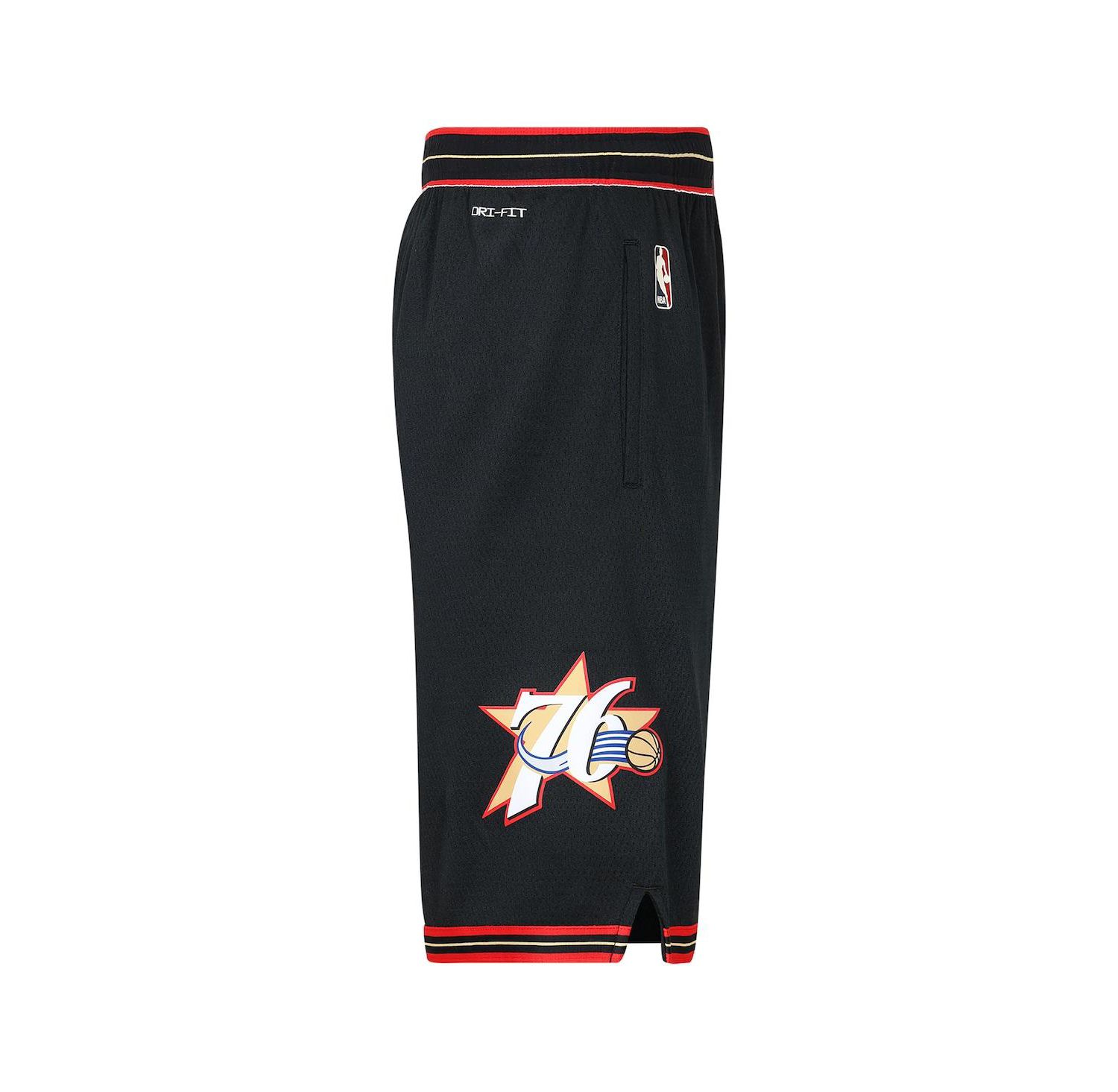 Big Boys and Girls Black Philadelphia 76ers Hardwood Classics Dri-FIT Swingman Shorts