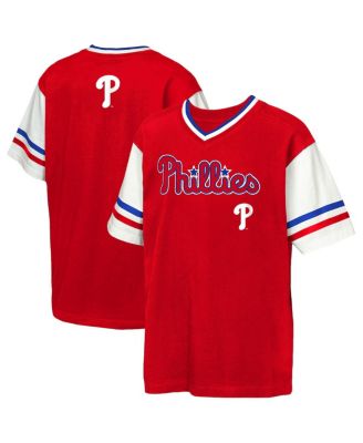 Big Boys and Girls Red Philadelphia Phillies Big League Base Runner Ringer T-Shirt