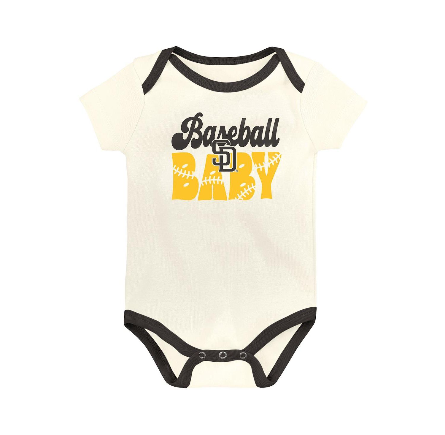 Baby Boys and Girls 3-Pack San Diego Padres Home Team Bodysuit Set