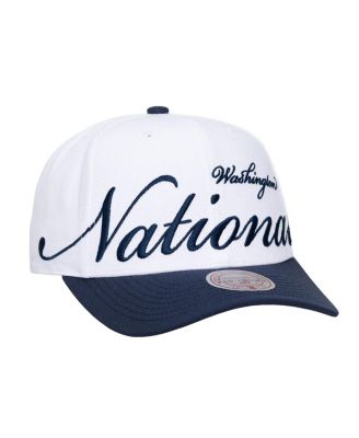 Men's and Women's White/Navy Washington Nationals XL Script Pro Crown Adjustable Hat