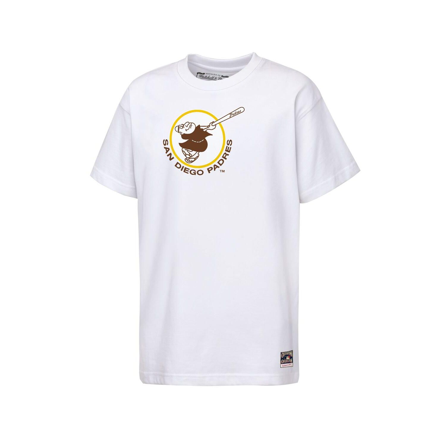 Детская футболка Mitchell & Ness White San Diego Padres Cooperstown Concession — фото 2