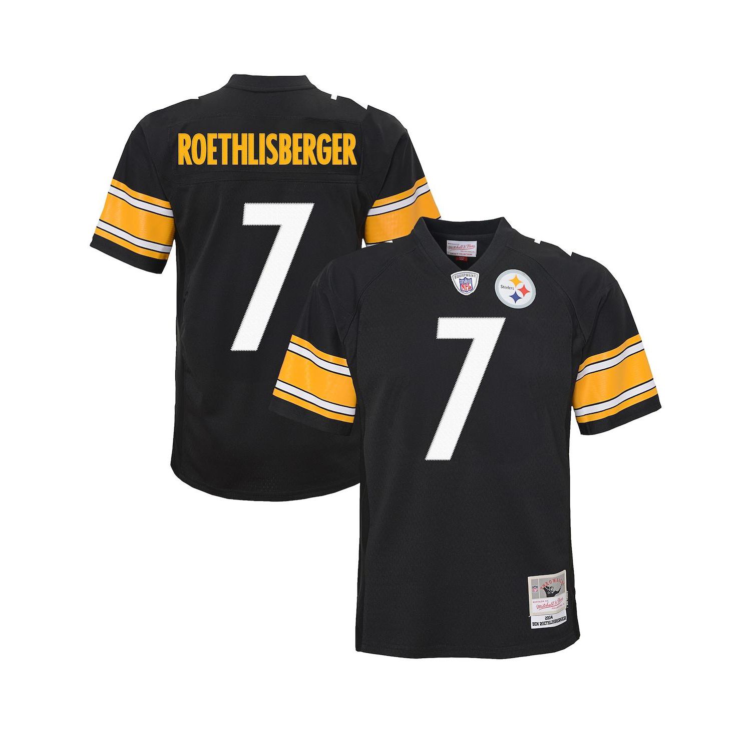 Big Boys and Girls Ben Roethlisberger Black Pittsburgh Steelers 2004 Legacy Replica Jersey