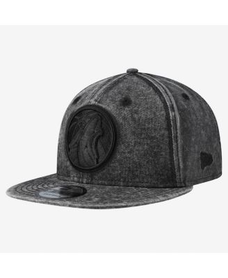 Men's Black Minnesota Timberwolves Washed Tonal 9FIFTY Snapback Hat