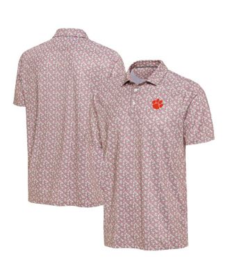 Men's Pink Clemson Tigers Desert Dry Dogwood Polo Shirt