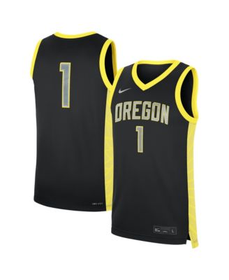 Men's Black Oregon Ducks #1 Alternate Replica Basketball Jersey