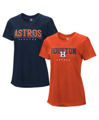 Women's Navy/Orange Houston Astros Two T-Shirt Combo Pack