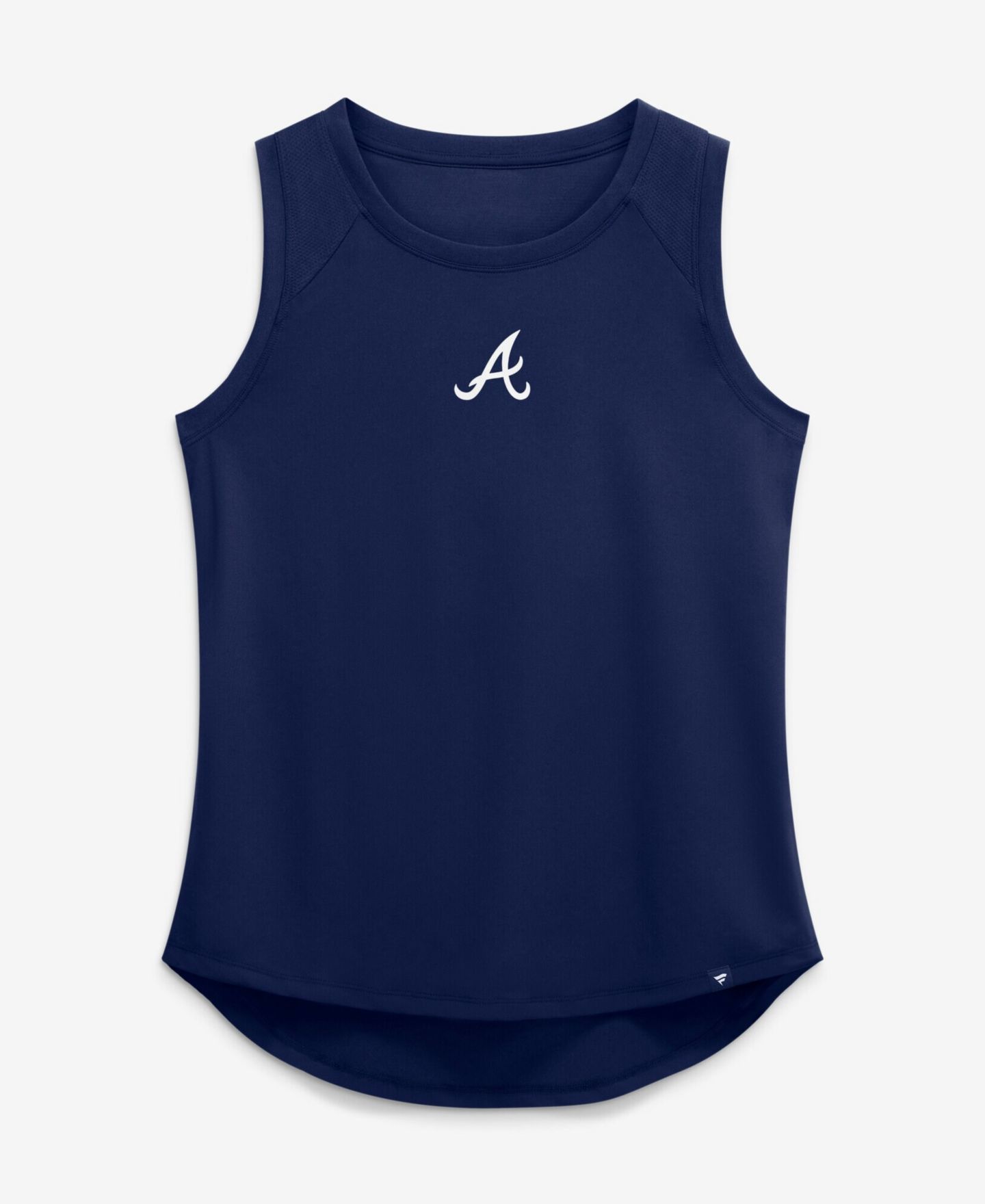 Женский топ Fanatics Navy Atlanta Braves Draped Mesh Back Performance — фото 2