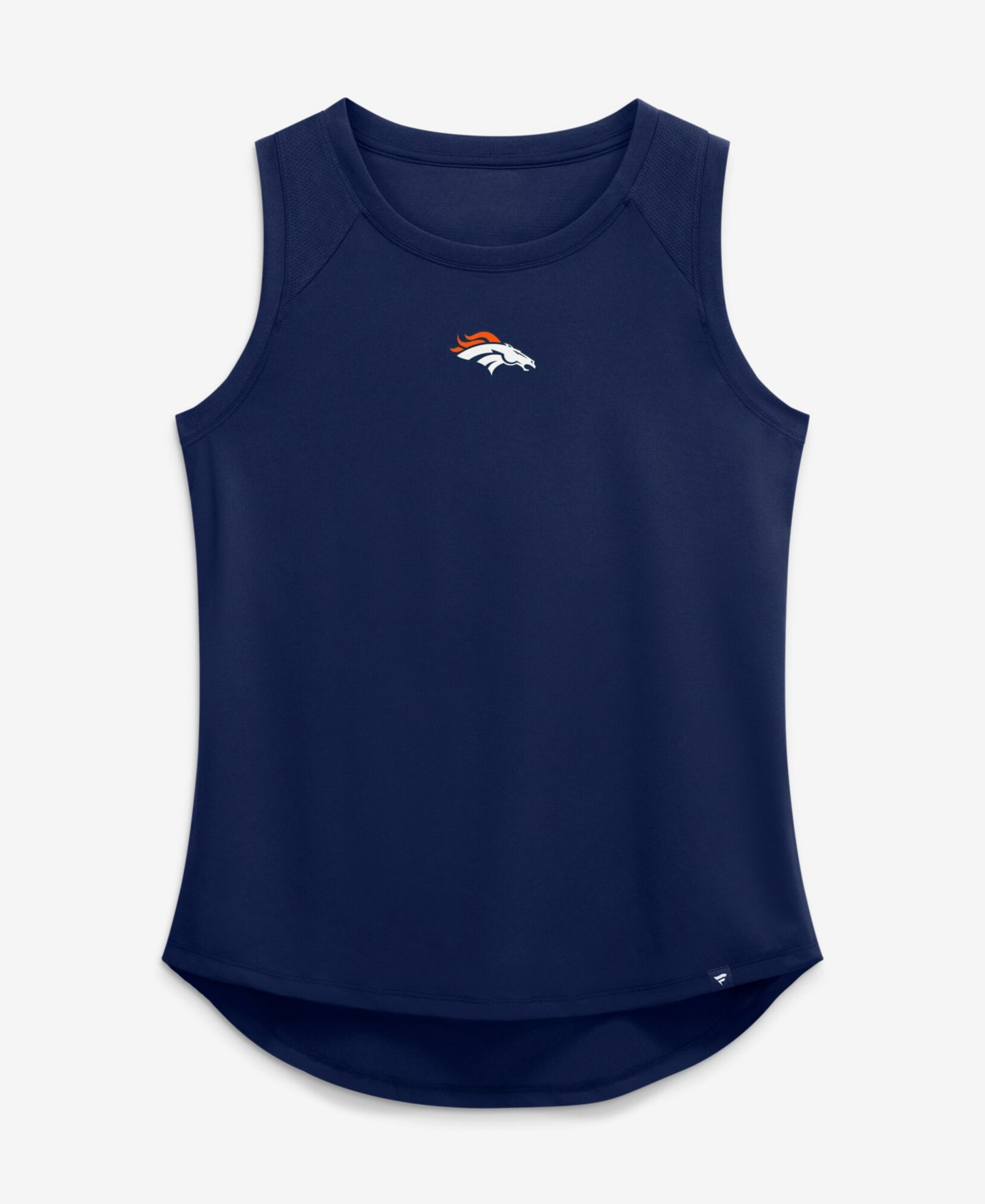 Женский топ Fanatics Navy Denver Broncos Draped Mesh Back Performance — фото 2