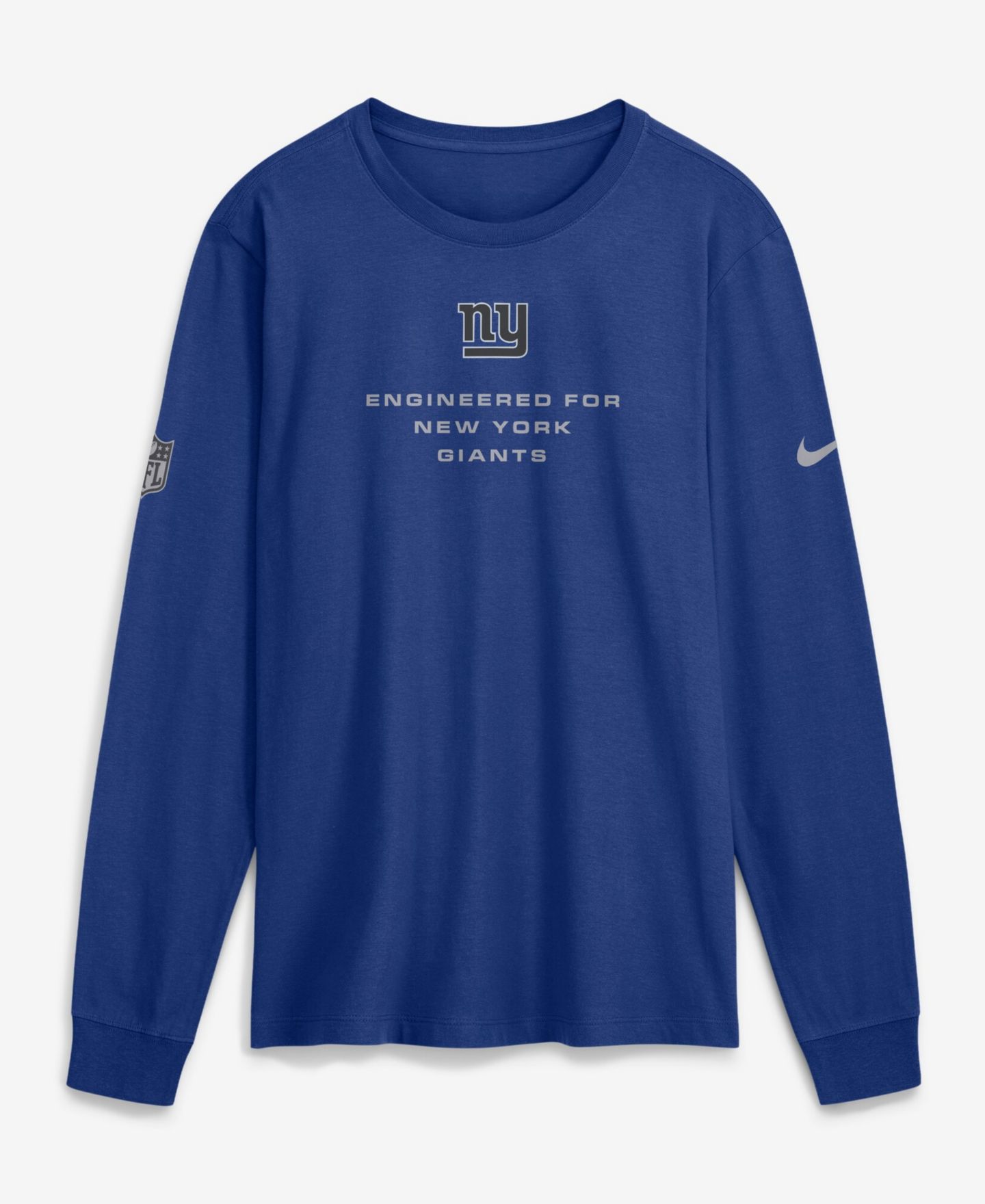 Мужская футболка Nike Royal New York Giants Sideline Bold Arch Star Dri-FIT Long Sleeve — фото 1