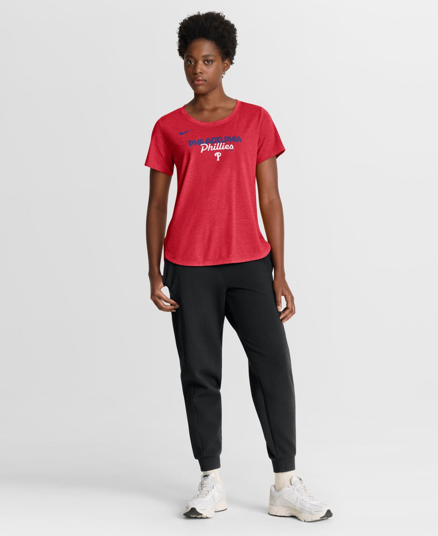 Women's Heather Red Philadelphia Phillies Arched Tri-Blend T-Shirt