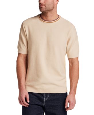 Men's Textured Banded Crewneck Sweater