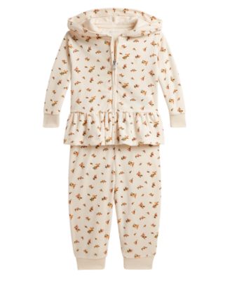 Baby Girls' Floral Velour Hoodie and Jogger Pants, 2-Piece Set