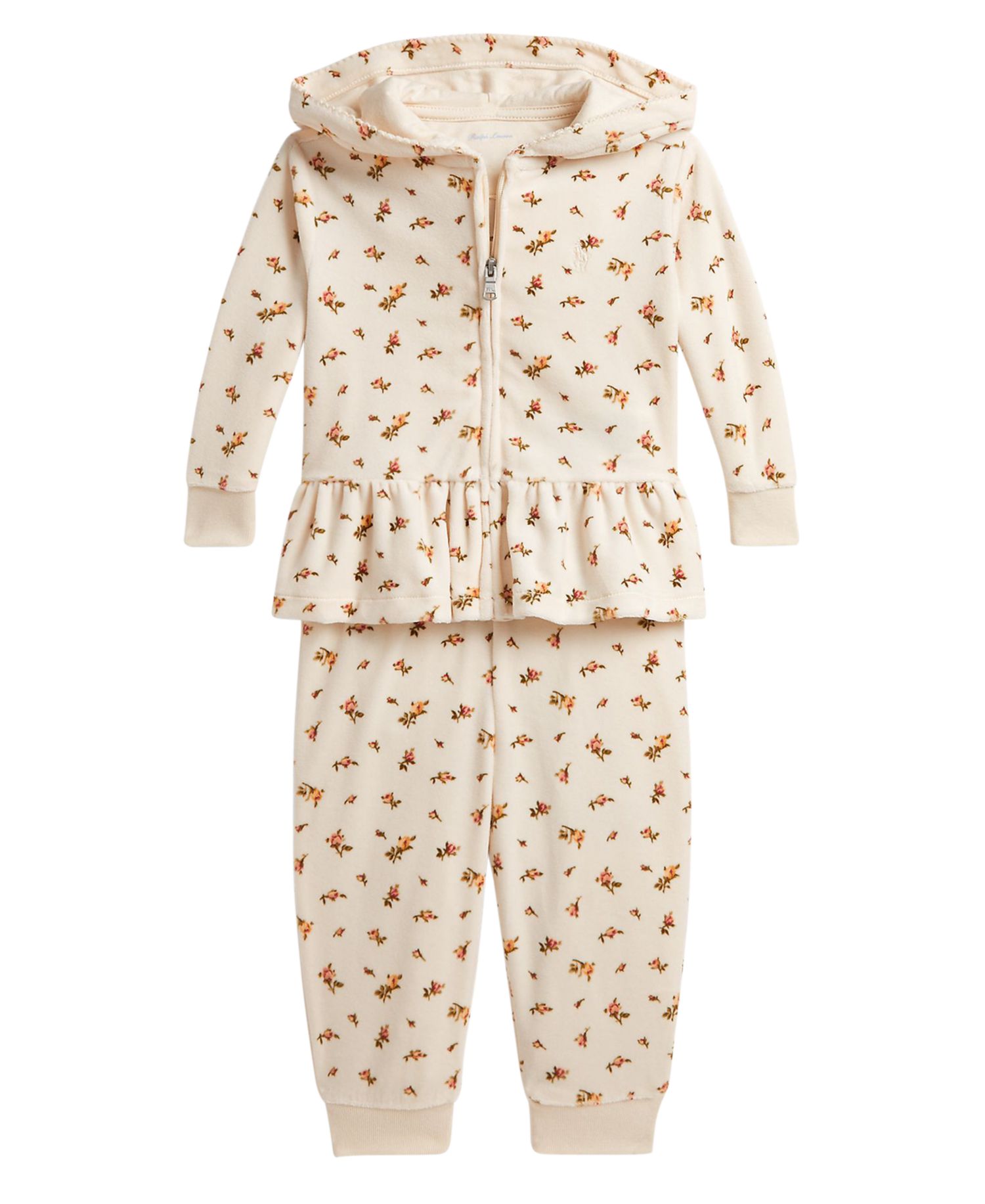 Baby Girls' Floral Velour Hoodie and Jogger Pants, 2-Piece Set