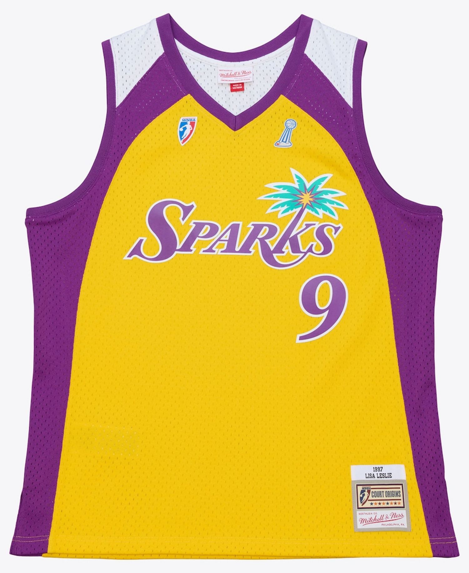 Men's and Women's Lisa Leslie Gold Los Angeles Sparks Court Origins Swingman Jersey