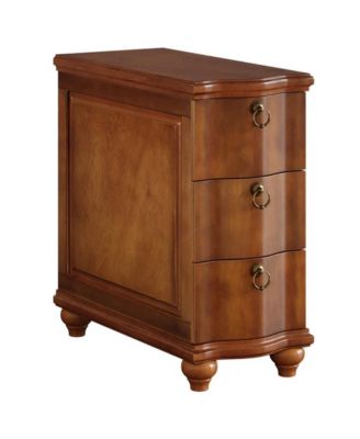 Wooden Side Table Nightstand with 3 Storage Drawers