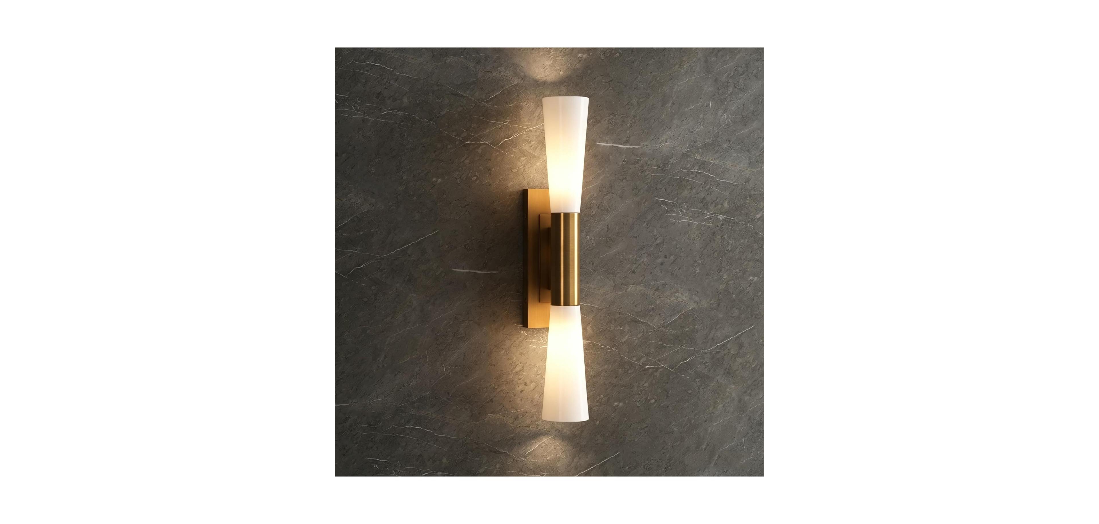 Tribesigns 21.7" Wall Sconces, 2-Light Modern Wall Light Fixture with Frosted Glass Shade