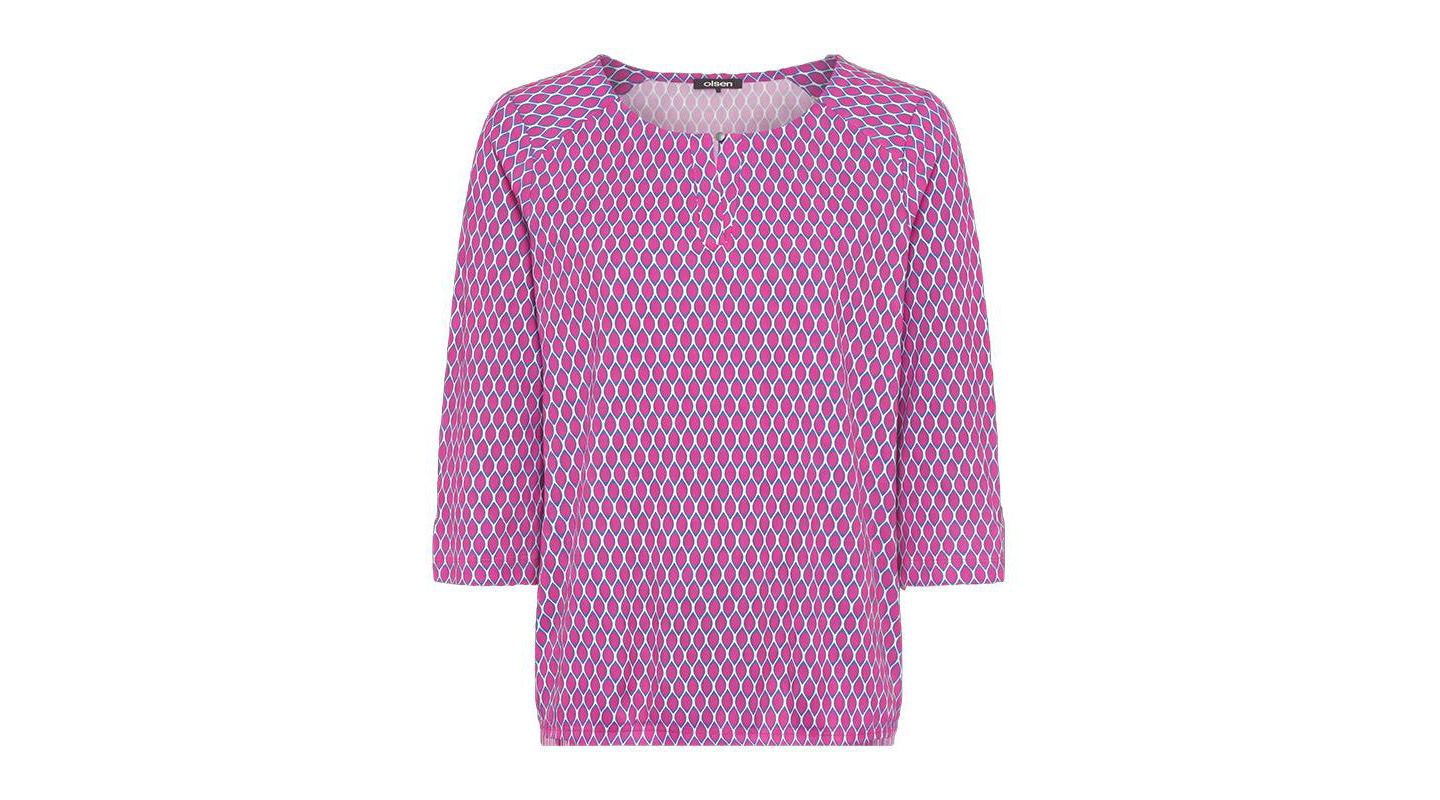 Женская футболка Olsen Geo Print, цвет: Тёмный розовый — фото 2