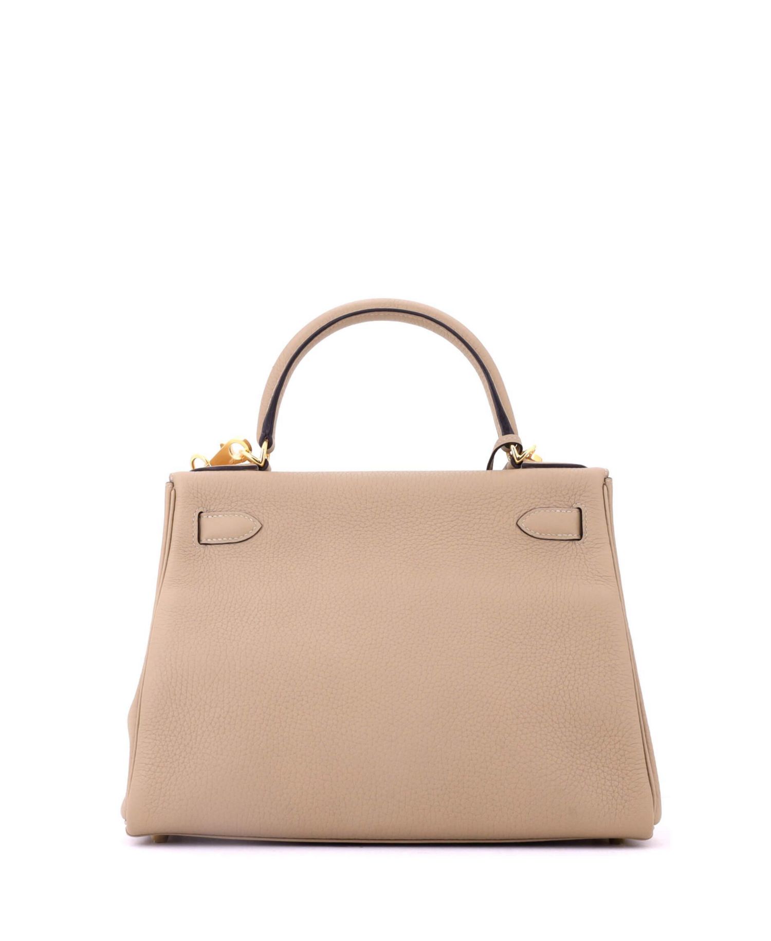 Kelly 28 Handbag Light Clemence with Gold Hardware