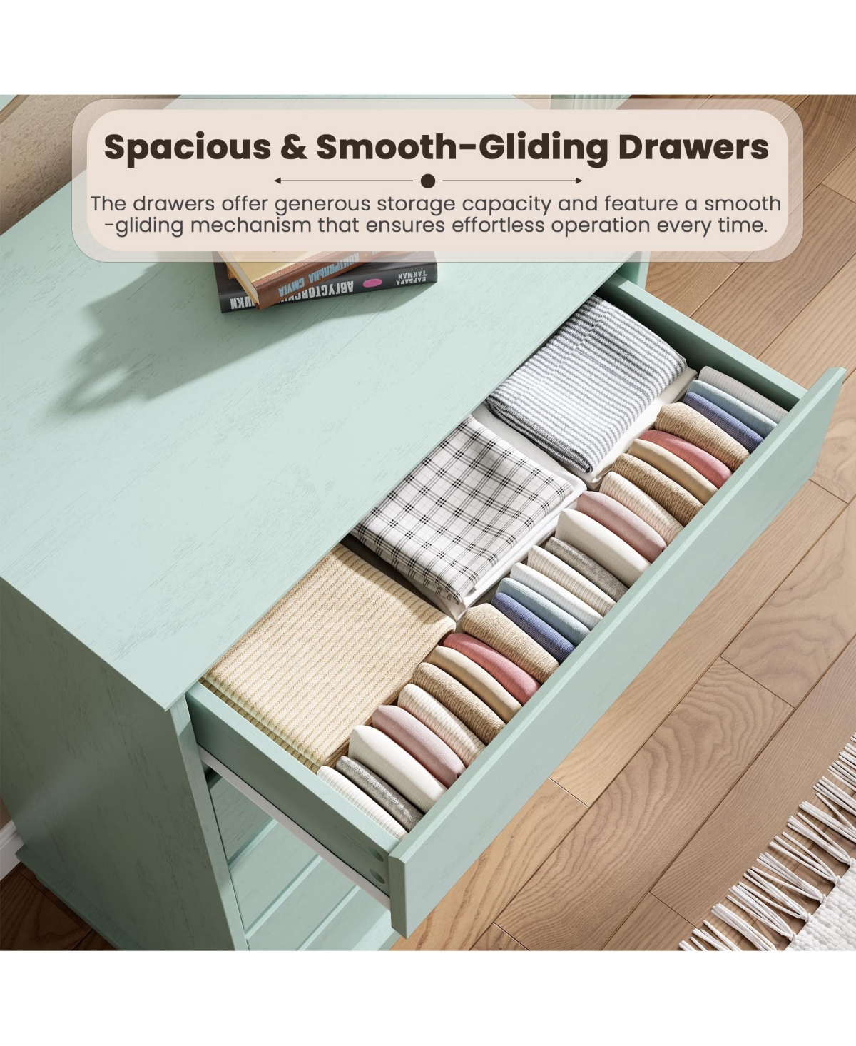 homfan Modern Wood Dresser with 5/9/12 Drawers, Wide Storage Chest Deep Drawers and Top for Bedroom, Hallway, Living Room