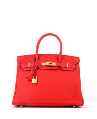 Birkin 30 Handbag Red Togo with Gold Hardware