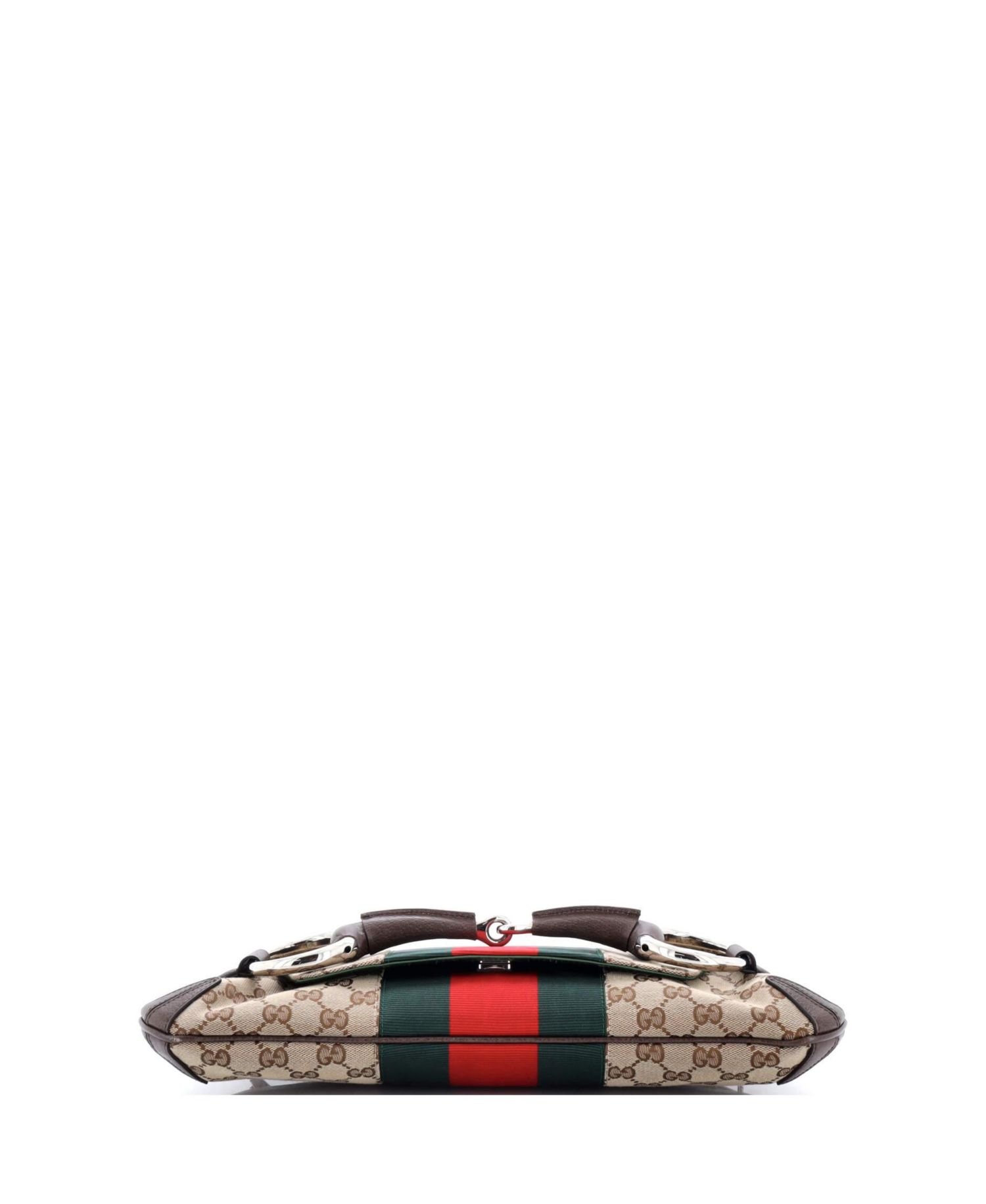 Medium Horsebit NM Web Chain Clutch GG Canvas