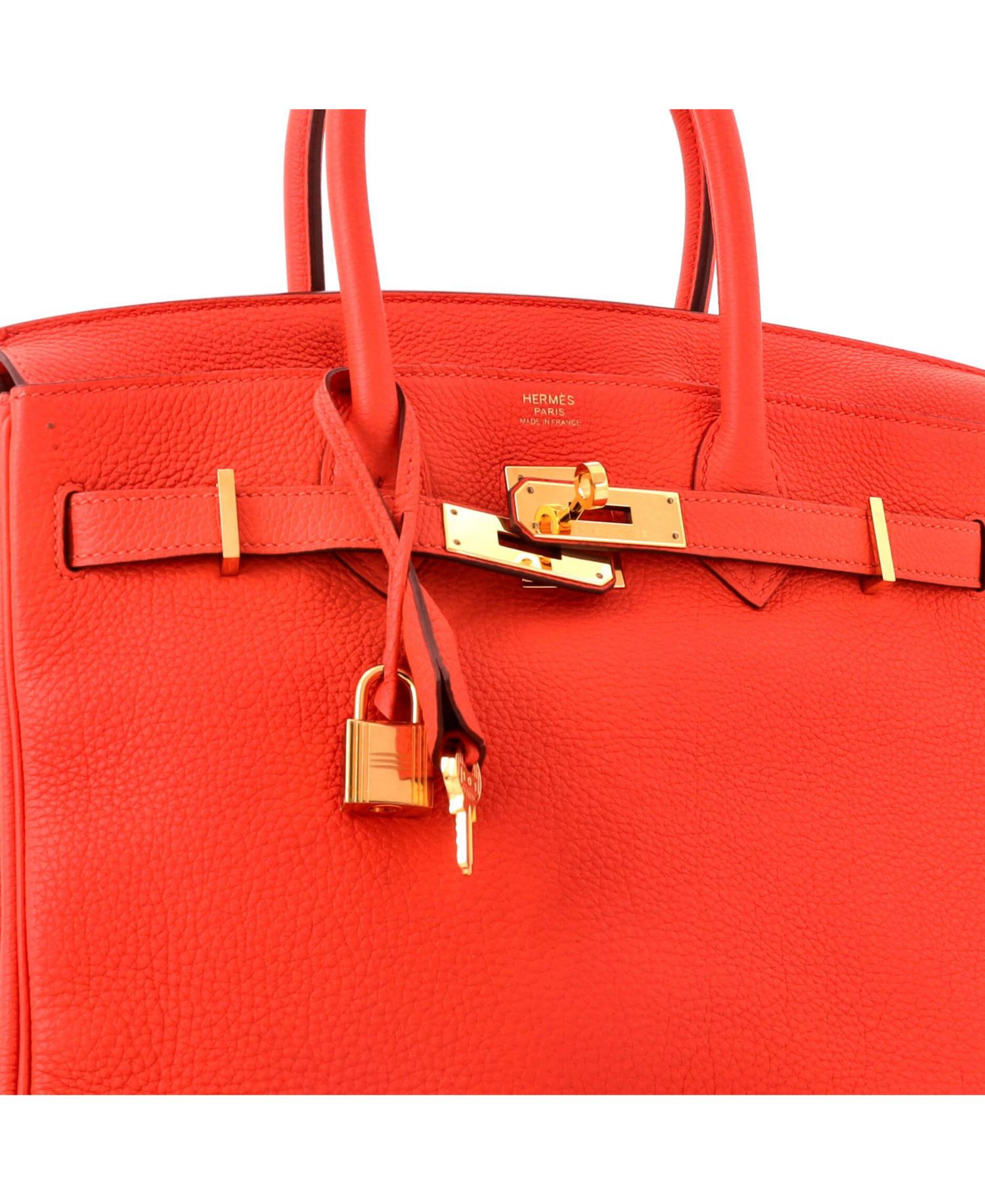 Birkin 30 Handbag Orange Togo with Gold Hardware