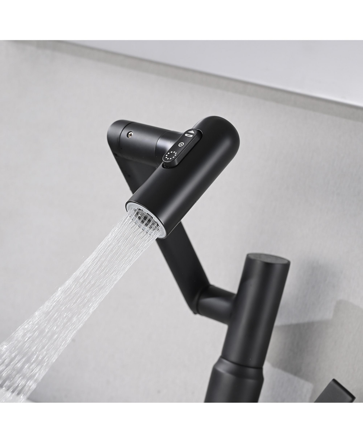 Phying Bathroom Sink Faucet with Spray Function, Temperature Display, Anti-Slip Switch, Hot and Cold Controls, and 360degree(s) Swivel Spout