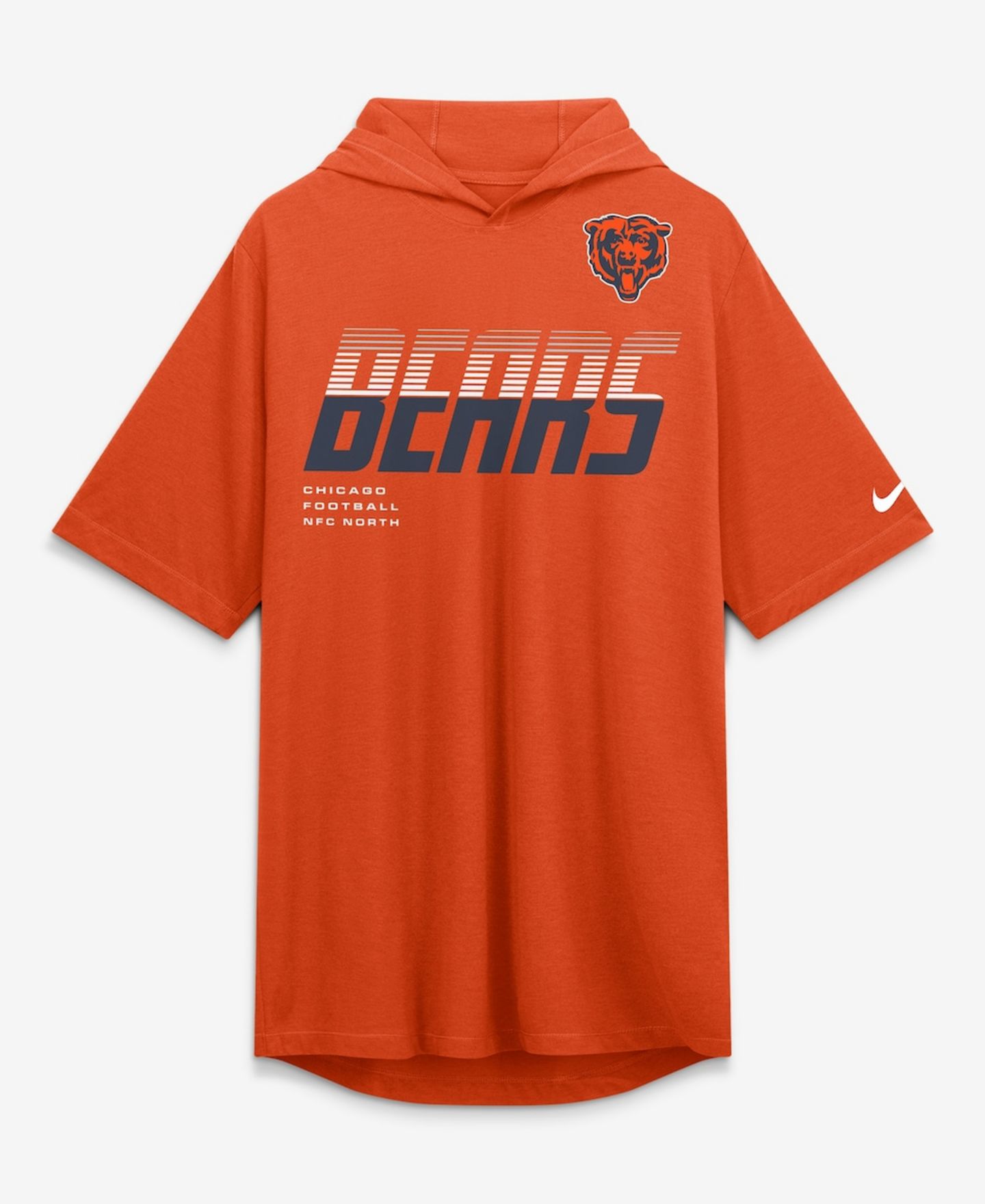 Мужская футболка Nike Orange Chicago Bears Tri-Blend Hooded — фото 2