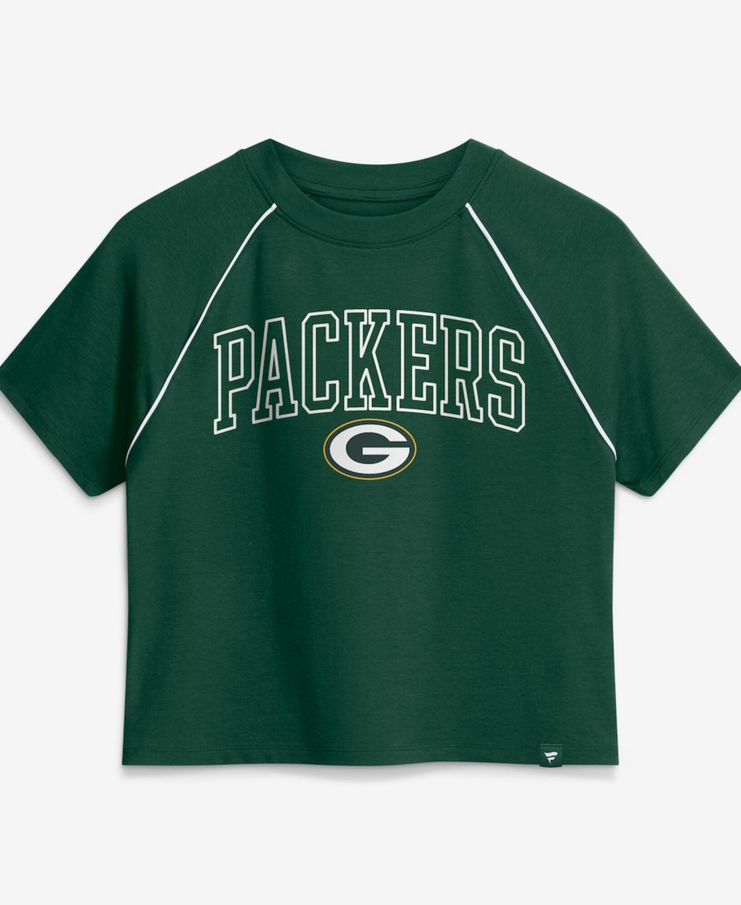 Женский топ Fanatics Green Green Bay Packers Offensive Scheme Raglan Tri-Blend Cropped — фото 2