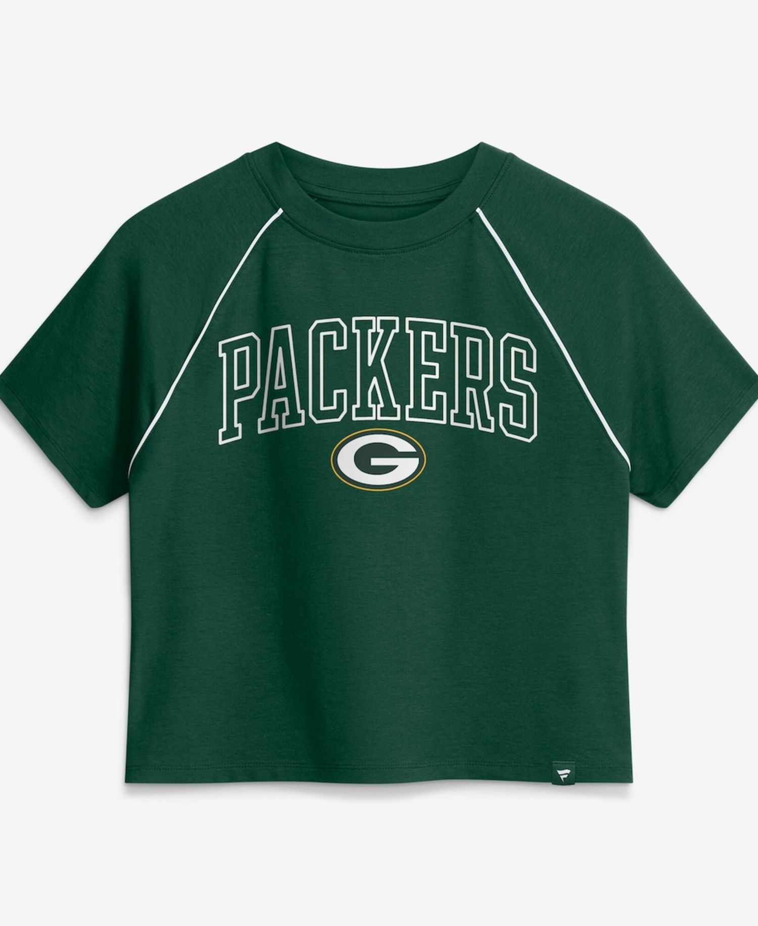 Women's Green Green Bay Packers Offensive Scheme Raglan Tri-Blend Cropped Top