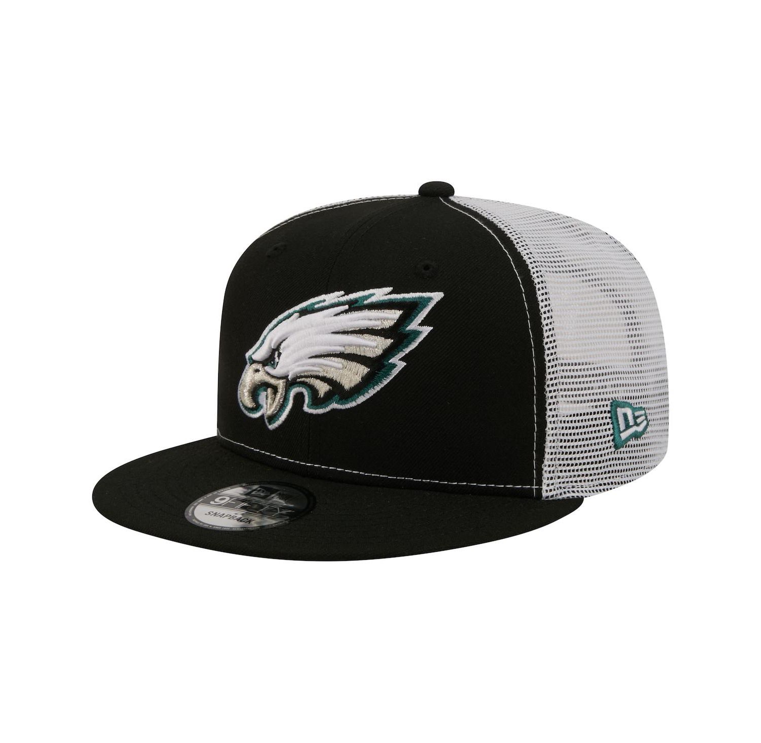 Men's Black Philadelphia Eagles Core Team 9FIFTY Trucker Snapback Hat